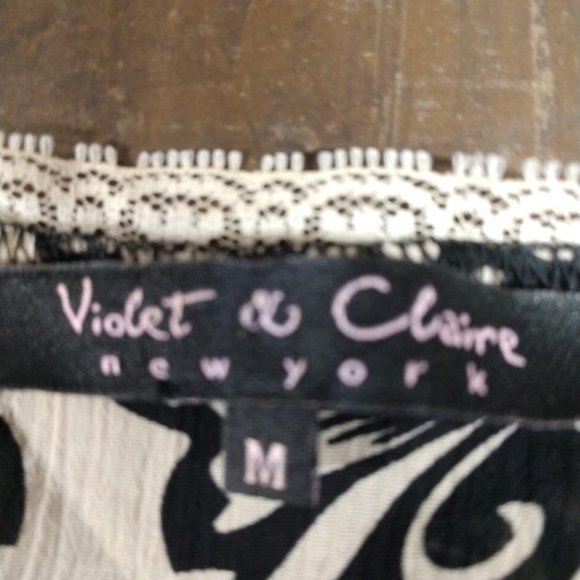 Violet & Claire New York Black and Cream Floral Paisley Shirt - Size M - Picture 3 of 3